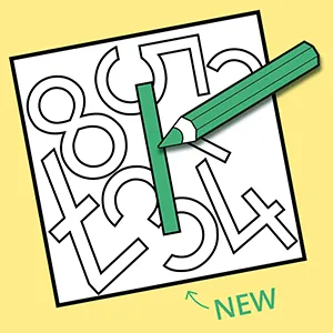 Worksheet with overlapping numbers: find the number one
