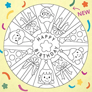 Templates for coloring birthday banners 