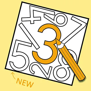 Worksheet with overlapping numbers: find the number two