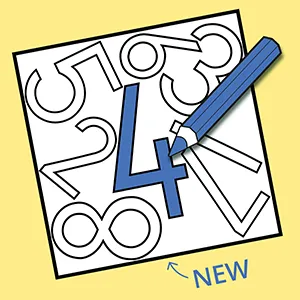 Worksheet with overlapping numbers: find the number two