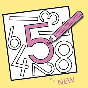 Worksheet with overlapping numbers: find the number two