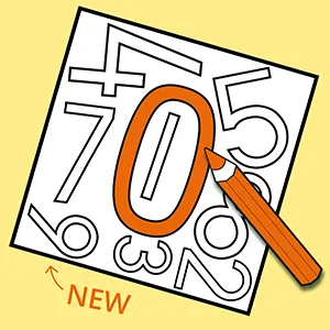 Worksheet with overlapping numbers: find the number 